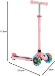 Globber Primo Lights 3-Wheel Scooter Pastel Pink for Kids 3-7