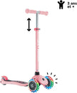 Globber Primo Lights 3-Wheel Scooter Pastel Pink for Kids 3-7