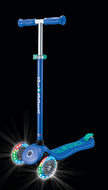 Globber Primo Plus Lights Scooter, Navy Blue/Emerald Green