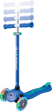 Globber Primo Plus Lights Scooter, Navy Blue/Emerald Green