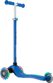 Globber Primo Plus Lights Scooter, Navy Blue/Emerald Green