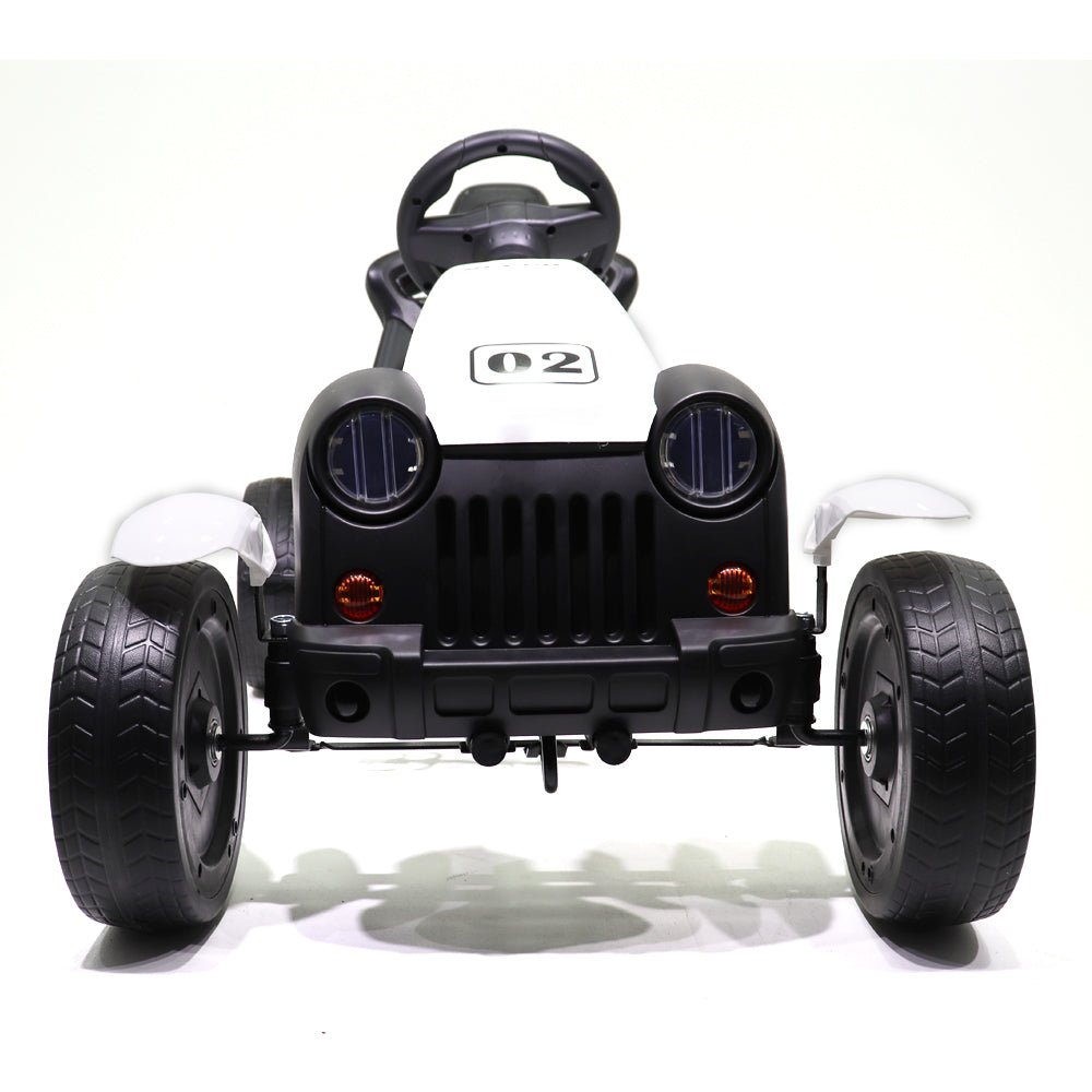 Go Kart Kids Ride On Pedal Car 4 Wheel (White) - Colorland Toys
