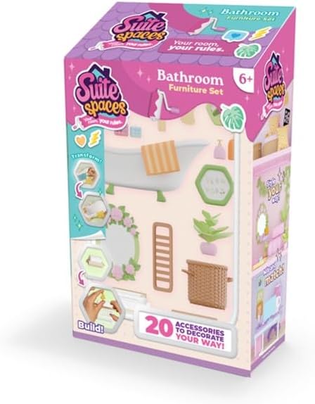 Goliath Suite Spaces Bathroom Set – Modular Dollhouse Room, 20 Accessories