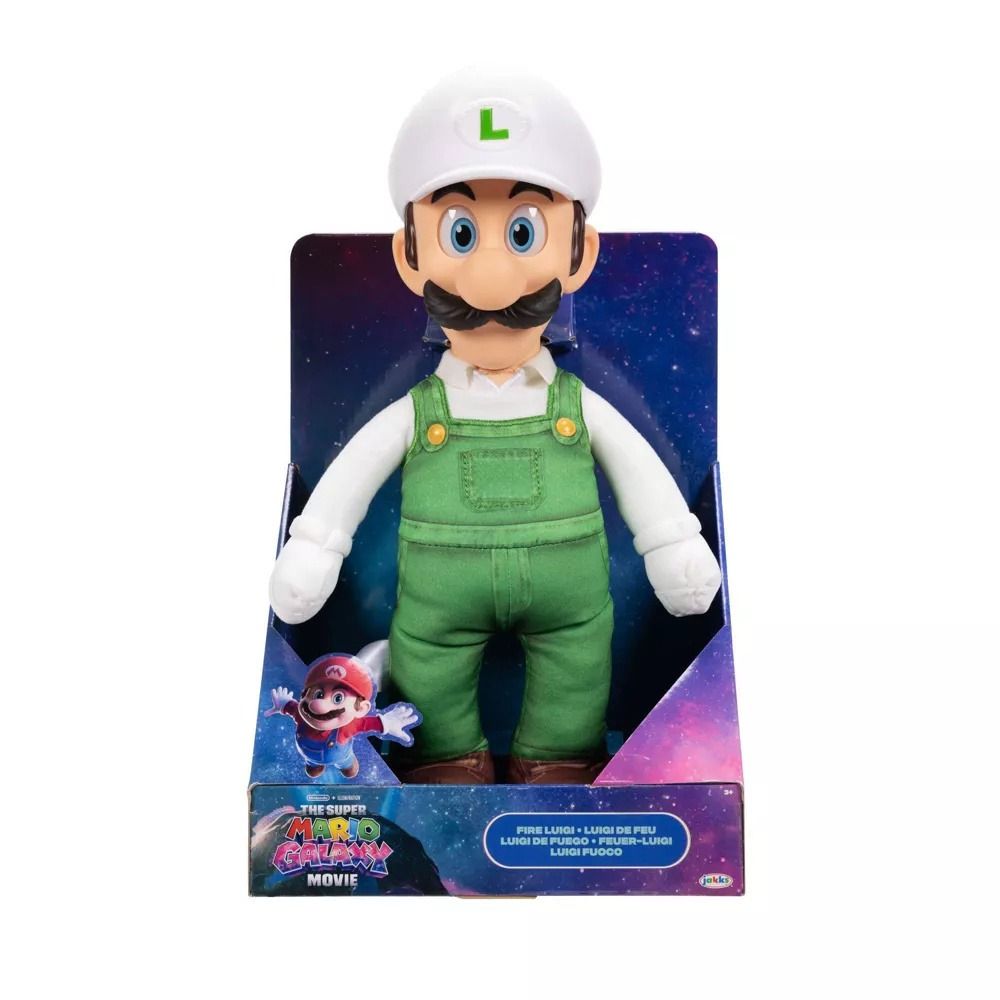 Nintendo Super Mario2 Movie Jumbo Roto Plush - Fire Luigi 43237 - Colorland Toys