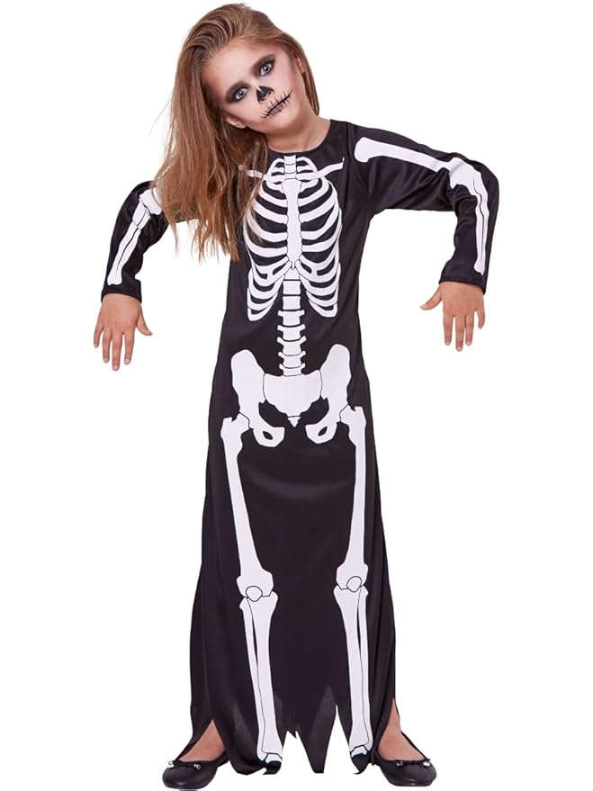 Halloween Costume Skeleton Dress Girl Medium 84612 - M - Colorland Toys
