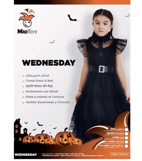 Halloween Costume Wednesday 349747 - M - Colorland Toys