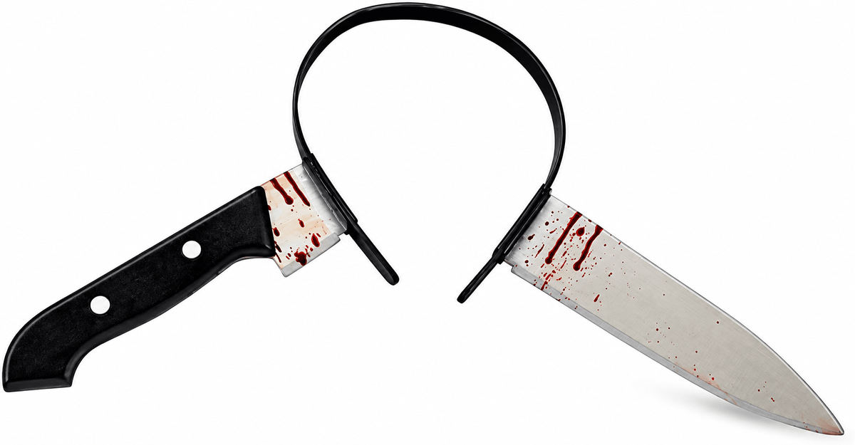 Halloween Zombie Knife Through Head Headband — image 1