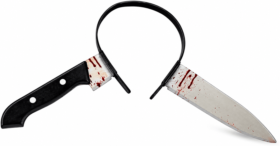 Halloween Zombie Knife Through Head Headband — image 1