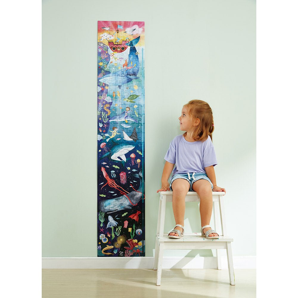 Hape 200pc Glow - in - the - Dark Ocean Life Puzzle (150 x 300cm) - Colorland Toys