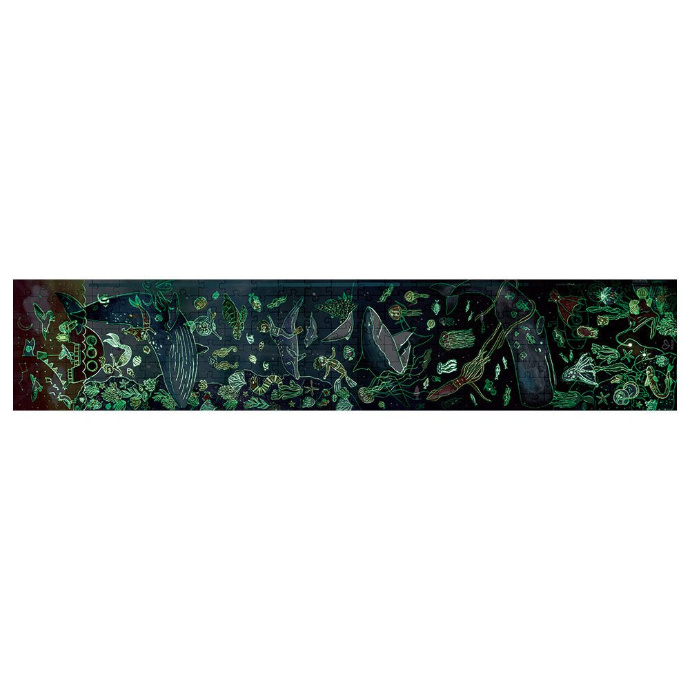 Hape 200pc Glow - in - the - Dark Ocean Life Puzzle (150 x 300cm) - Colorland Toys