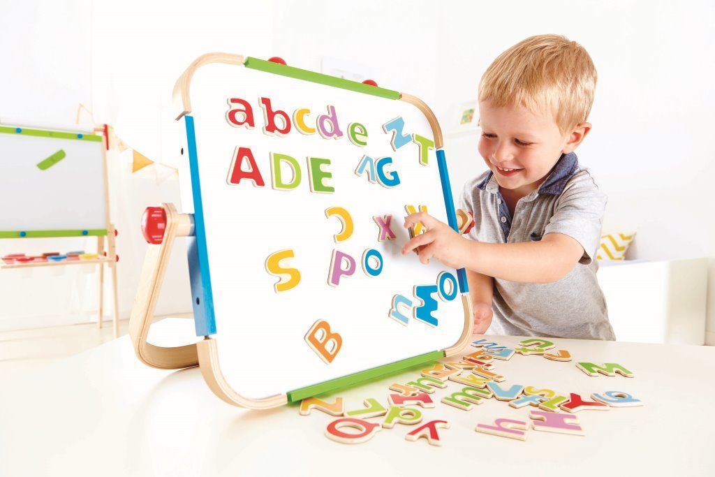 Hape ABC Wooden Magnetic Letters w/ Cloth Bag 52pcs - Colorland Toys