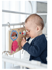 Hape Busy Buddies Crib - Sensory Activity Board - Colorland Toys