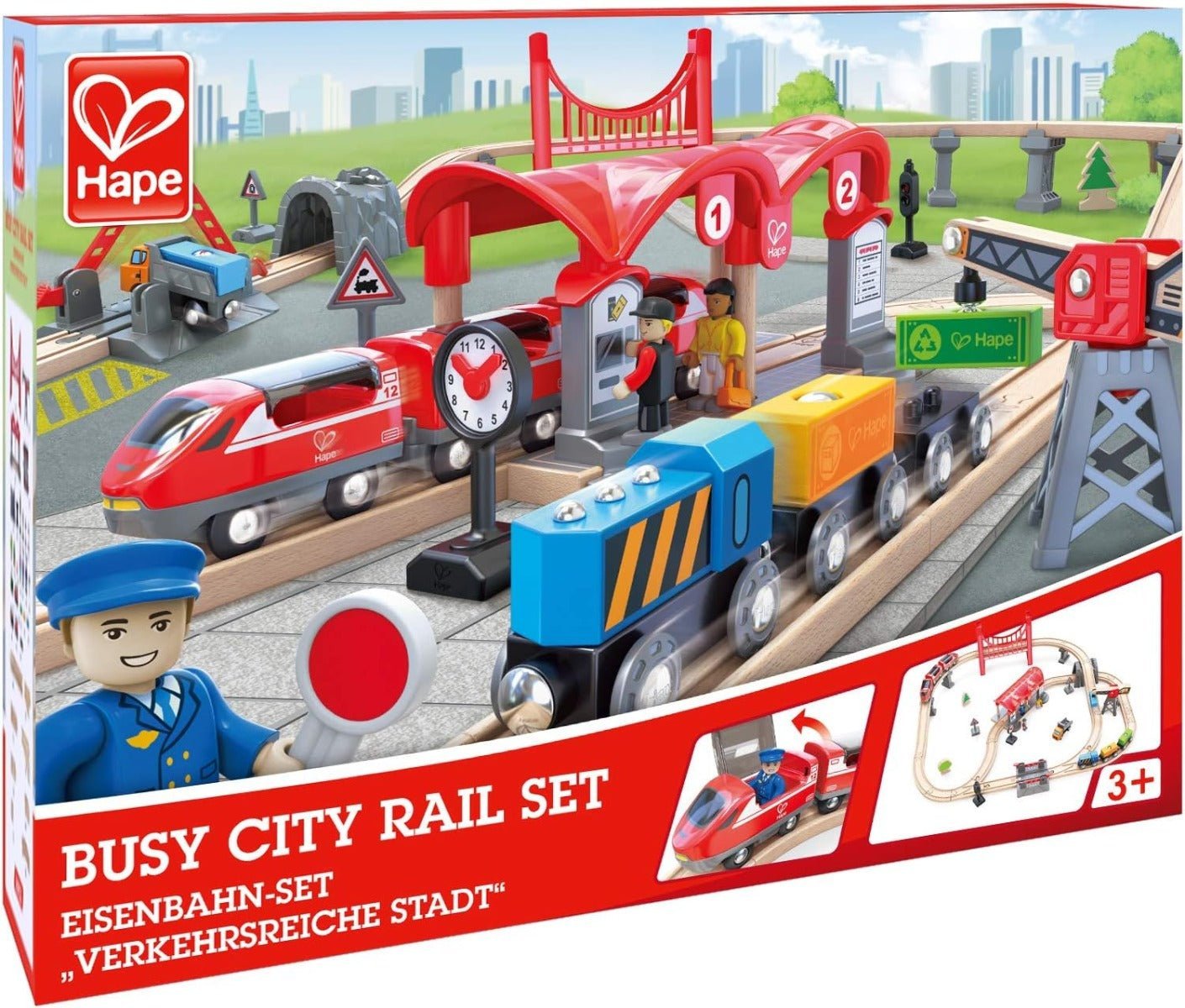 Hape Busy City Rail Set E3730 - Colorland Toys