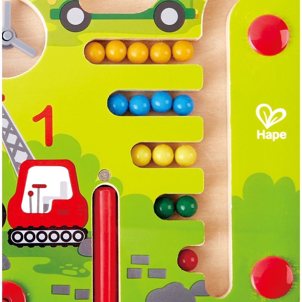 Hape Construction & Number Wooden Magnetic Ball Maze w/ Wand — image 3