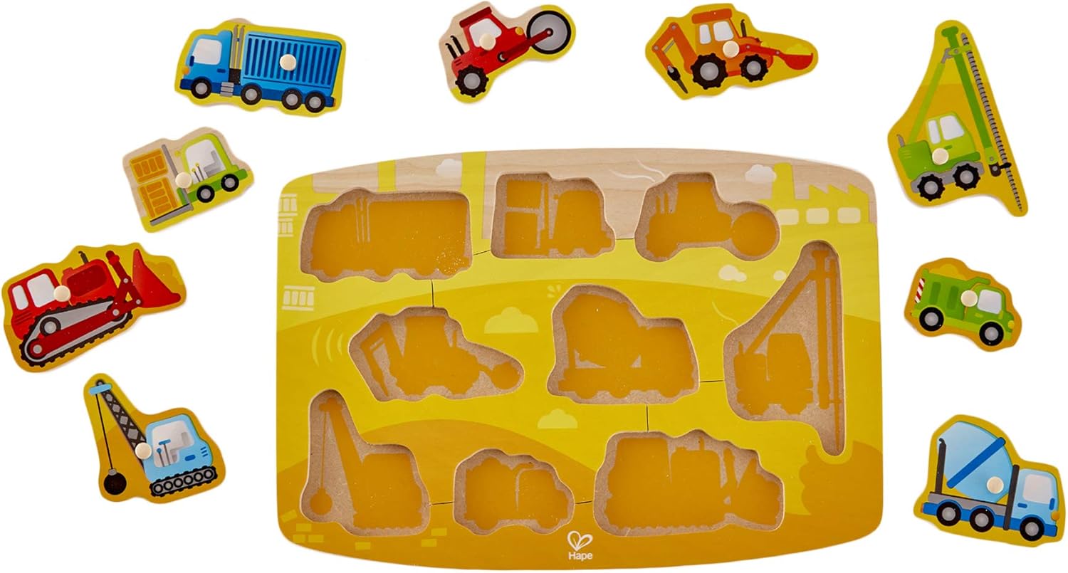 Hape Construction Peg Puzzle E1407 - Colorland Toys