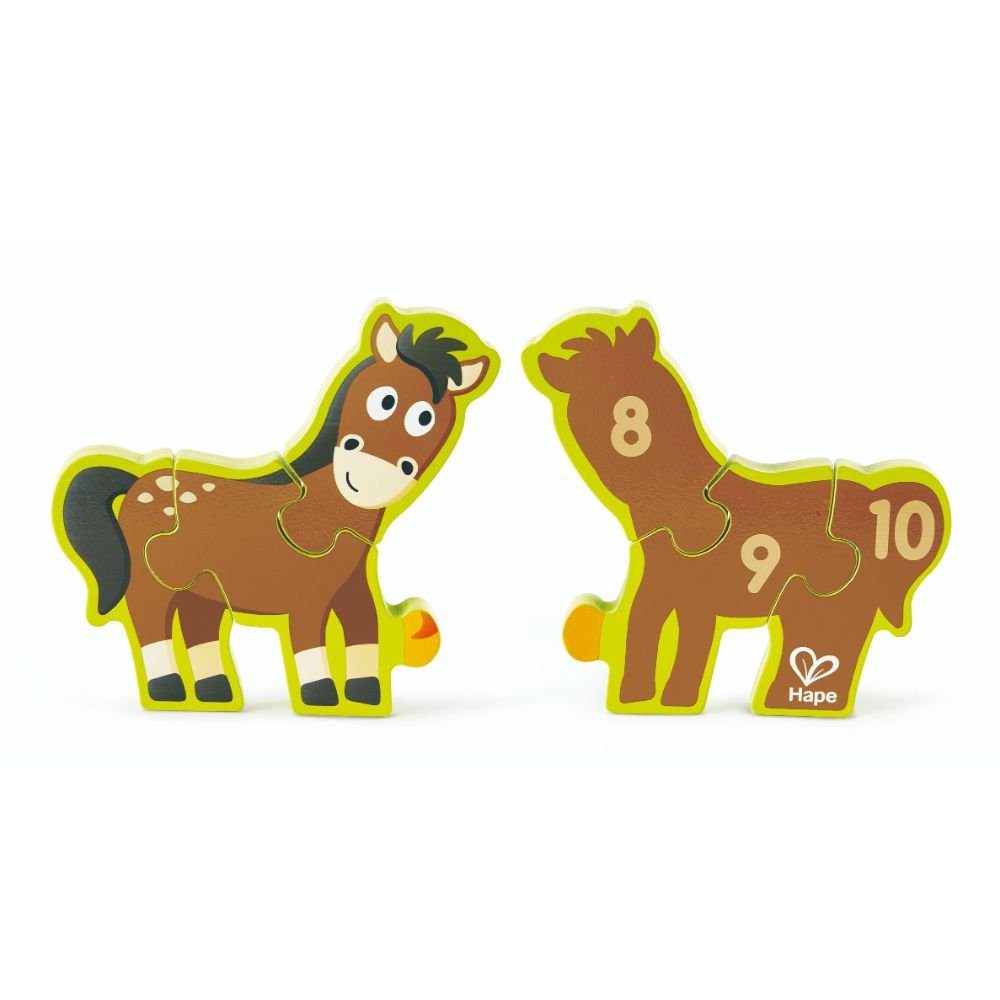 Hape - Double-Sided Numbers & Farm Animal Wooden Jigsaw Puzzle — image 3