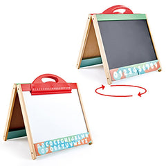Hape - Foldable Double - side Tabletop Store & Go Easel E1062 - Colorland Toys