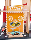 Hape Gearhead Stunt Garage Wooden Toy Car E3019