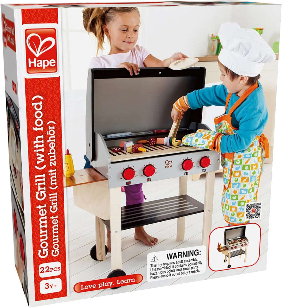 Hape Gourmet Grill (with food) Kitchen Playset - E3127 - Colorland Toys