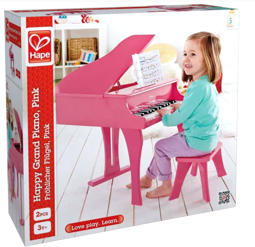 Hape Happy Grand Piano Pink E0319 - Colorland Toys