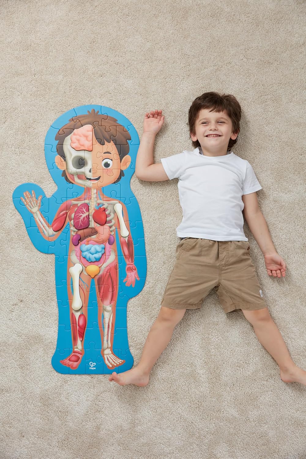 Hape Human Body Jigsaw Puzzle 60pcs w/ 10 pcs Wooden Body Parts — image 7
