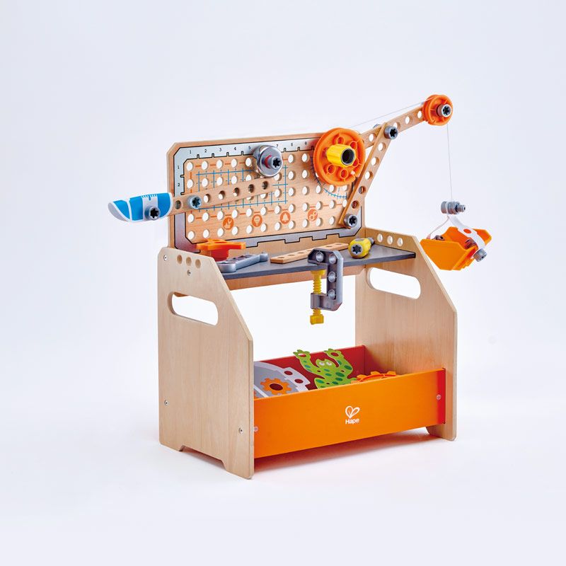 Hape Junior Inventor Discovery Scientific Wooden Workbench 58pc - Colorland Toys