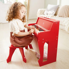 Hape Learn Piano W/ Lights & Stool Red E0630 - Colorland Toys