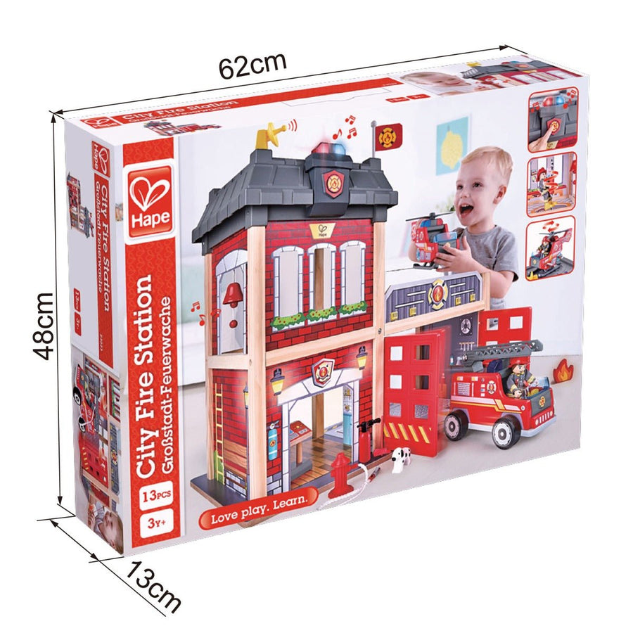 Hape Multi-Level City Fire Station & Fire Engine Toy — image 5