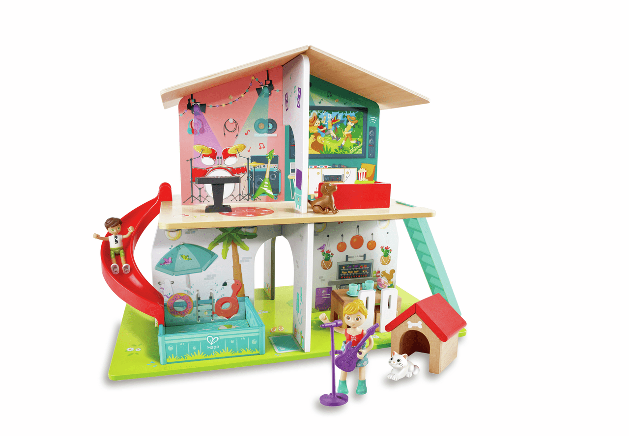 Hape Rock & Slide Musical Dollhouse E3411 - Colorland Toys
