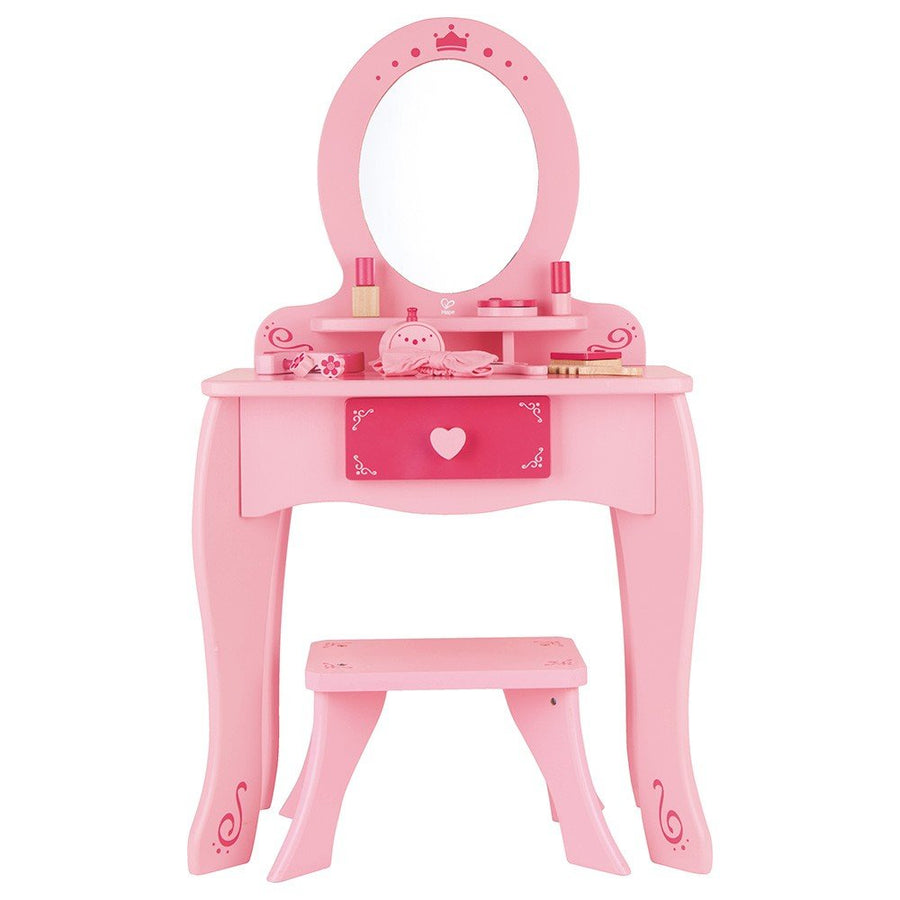 Hape Tickled Pink Girls Vanity Dresser Table and Stools E8350 — image 1