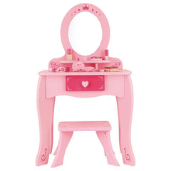 Hape Tickled Pink Girls Vanity Dresser Table and Stools E8350 - Colorland Toys