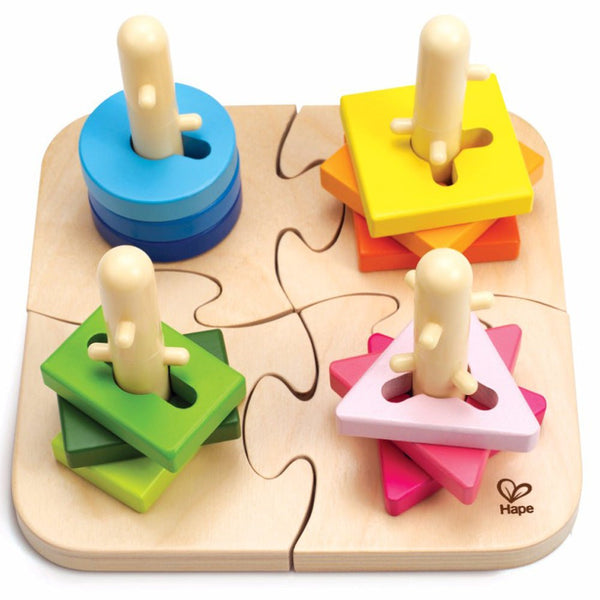 Hape Wooden Creative Peg Puzzle -16pcs