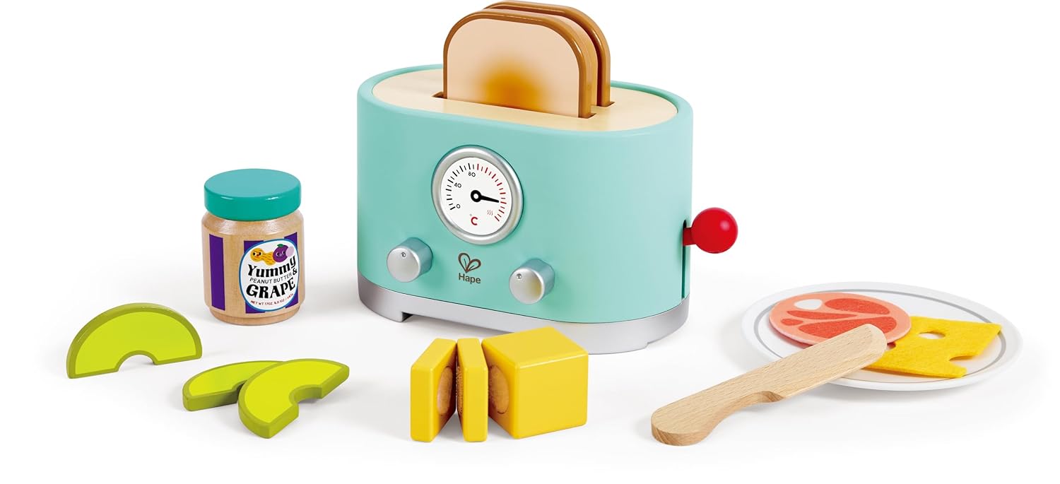 Hape Wooden Ding & Pop-Up Toaster — Kids' Play Kitchen Toy - Colorland Toys