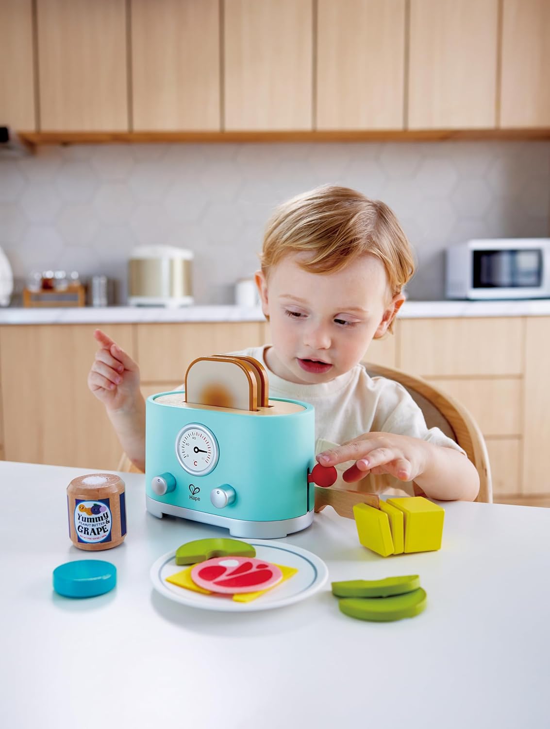 Hape Wooden Ding & Pop-Up Toaster — Kids' Play Kitchen Toy - Colorland Toys