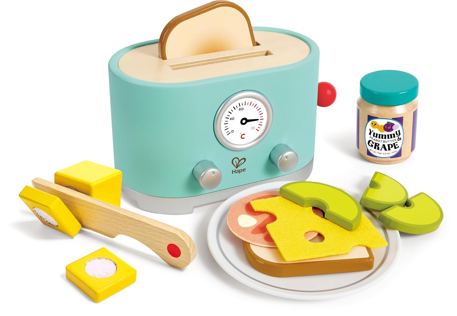 Hape Wooden Ding & Pop-Up Toaster — Kids' Play Kitchen Toy - Colorland Toys