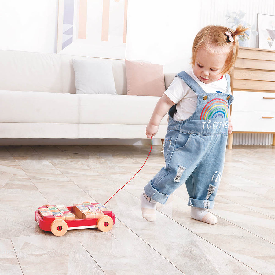 Hape Wooden Pull-Along Cart With Stacking Blocks — image 7