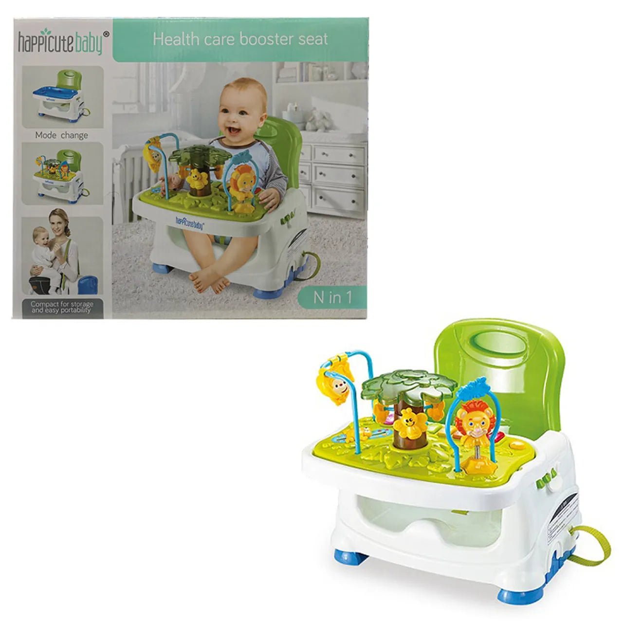 Happicute Baby 3 - in - 1 Health Care Booster Seat Green H1312/555 - 13A - Colorland Toys