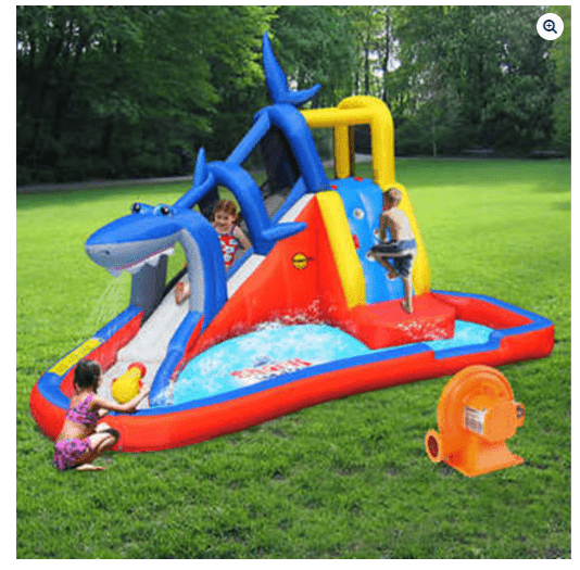 Happy Hop Action Air Inflatable Waterslide Shark Bounce House 9327 - Colorland Toys
