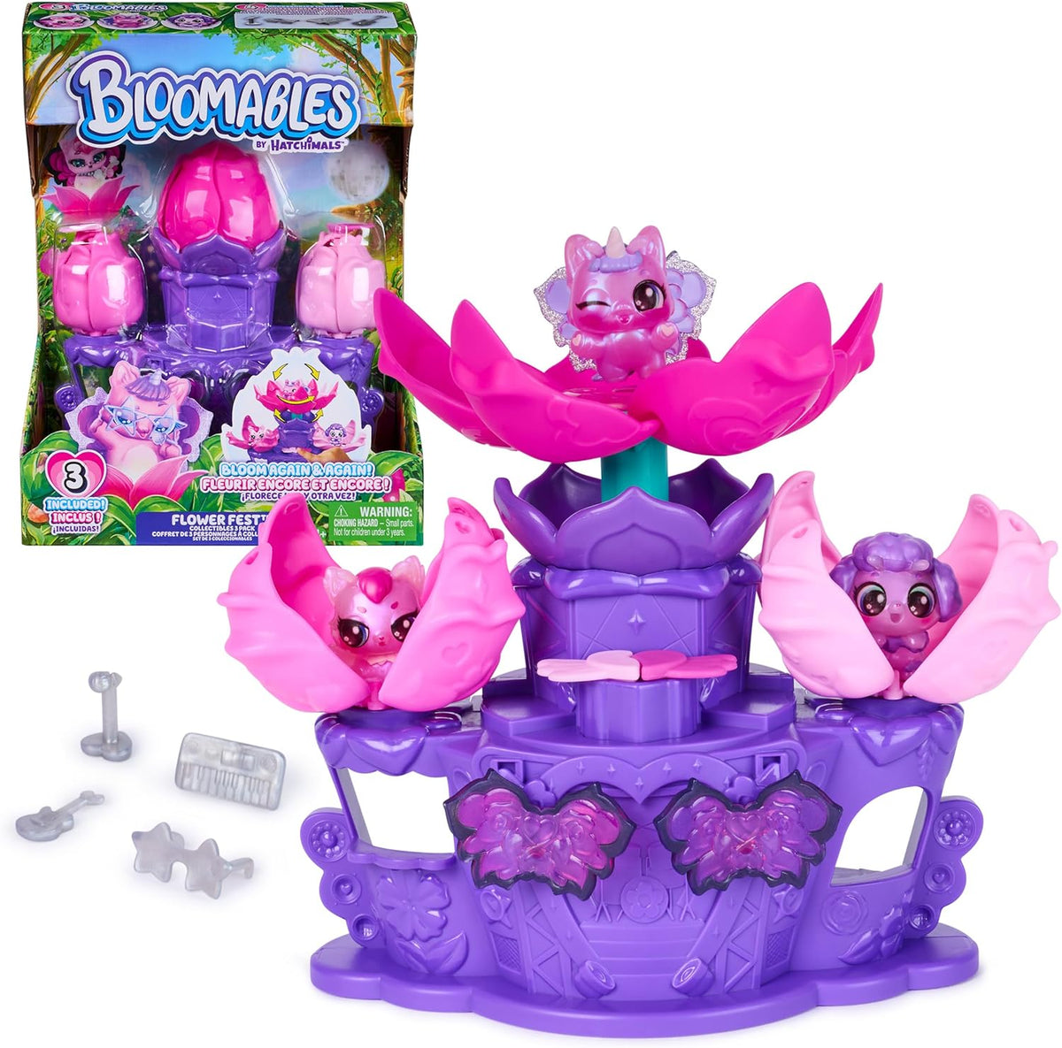 Hatchimals Bloomables Flower Fest 3-PK Collectible Toy Set — image 1