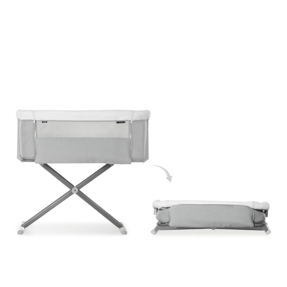 Hauck Face to Me 2 Melange Grey Baby Bed 608531 - Colorland Toys