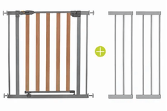 Hauck Woodlock Safegate 75 - 80cm with Extension 21cm Silver 595015 - Colorland Toys