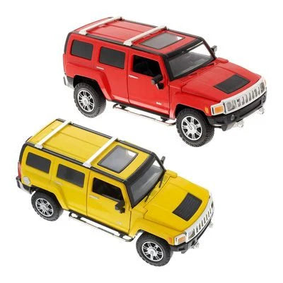 MSZ 1:24 Hummer H3 Die-Cast Car – Red & Yellow - Colorland Toys