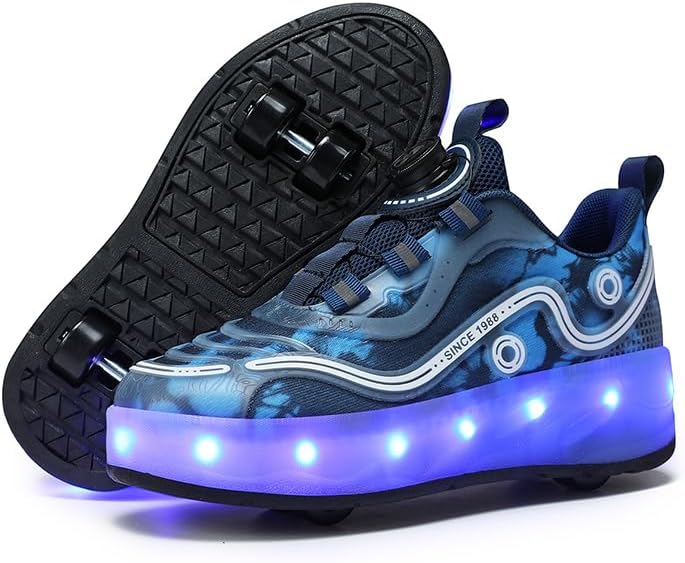 Heely Double Wheels Shoes With Lights Size 32 - Blue LRDWS212-32 — image 1