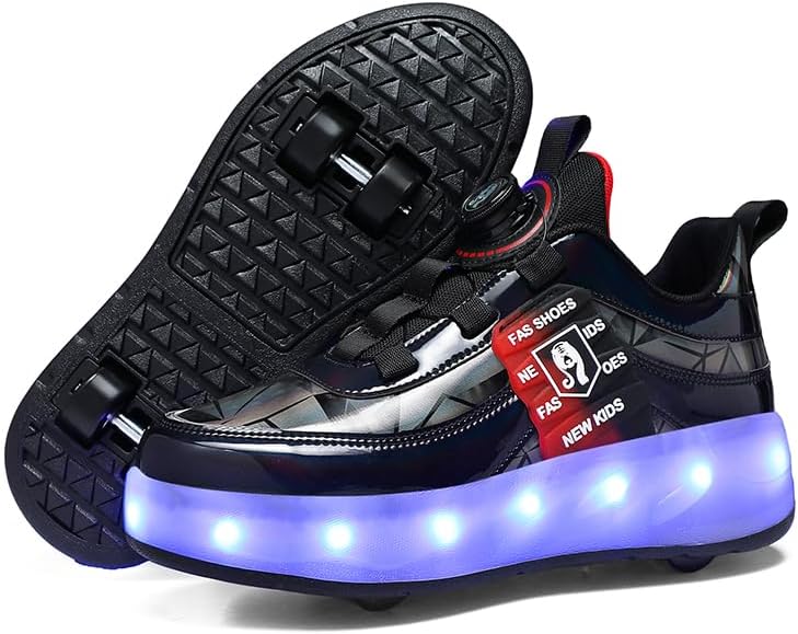 Heely Double Wheels Shoes With Lights Size 32 - Black LRDWS212-32 — image 1