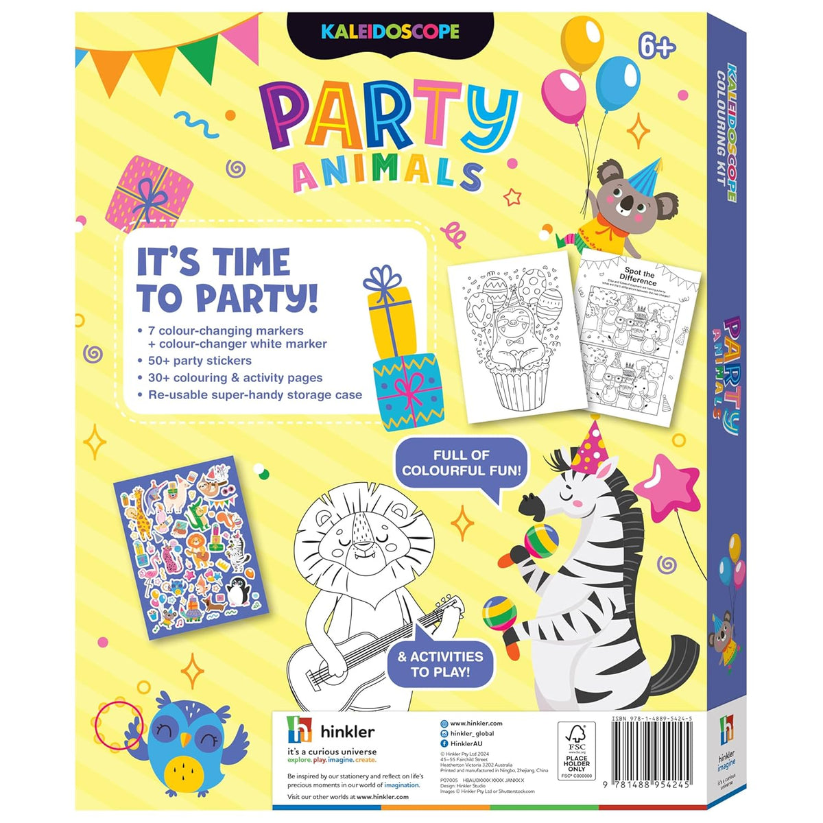 Hinkler Kaleidoscope Colouring Party Animals Kit HBM00434 — image 2