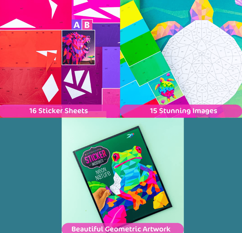 Hinkler Kaleidoscope Sticker Colouring Neon Dreams 953644 — image 3