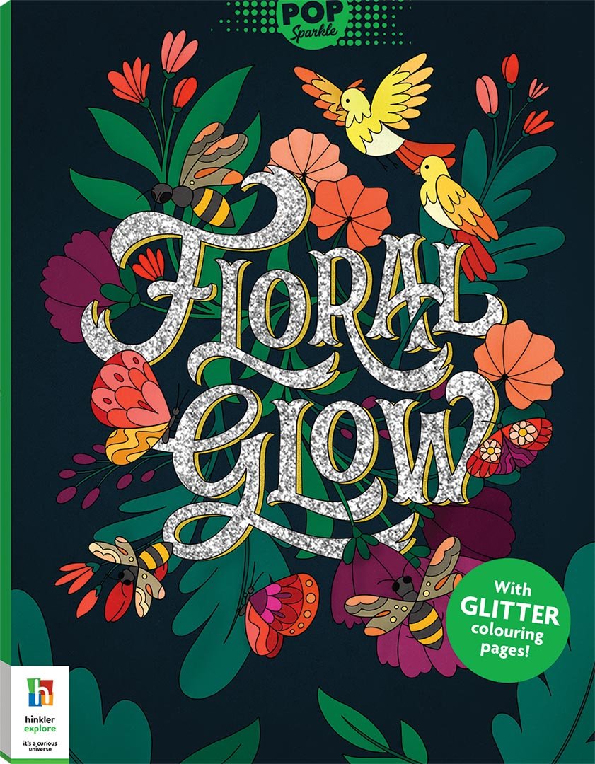 Hinkler Pop Sparkle: Floral Glow Colouring Book 155661 — image 1