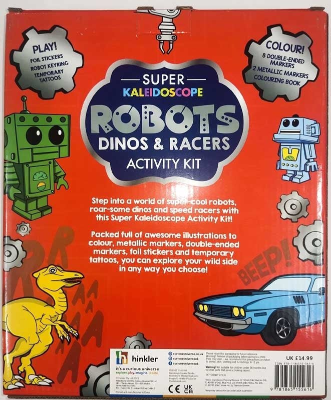 Hinkler Super Kaleidoscope Activity Kit Robots Dinos And Racers 155616 — image 2