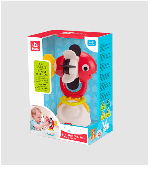Hola 2-In-1 High Chair Toys&Baby Rattle-Fish E7975C — image 1