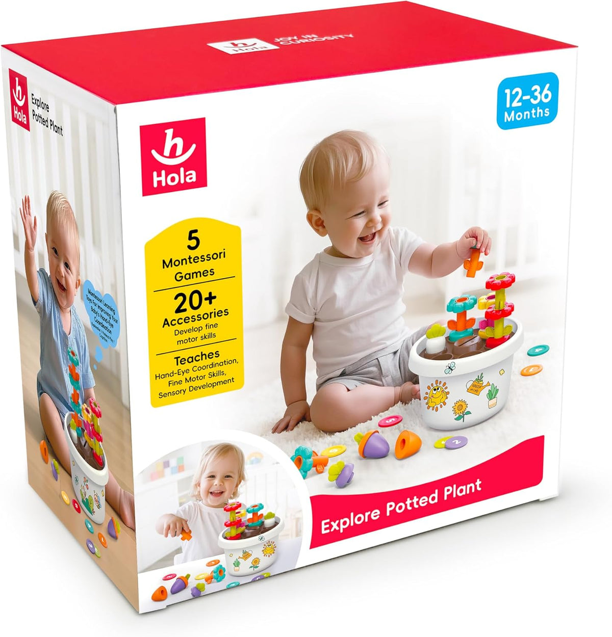 Hola Explore Montessori Potted Plant Toy for Baby Hand-Eye Coordination — image 7